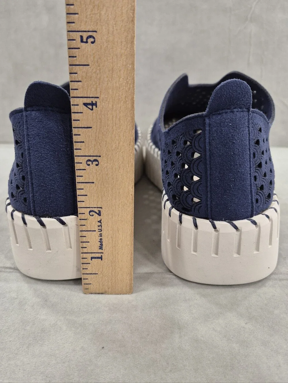 Project Cloud Darcy platform shoes women's 6 navy blue white slip on breathable